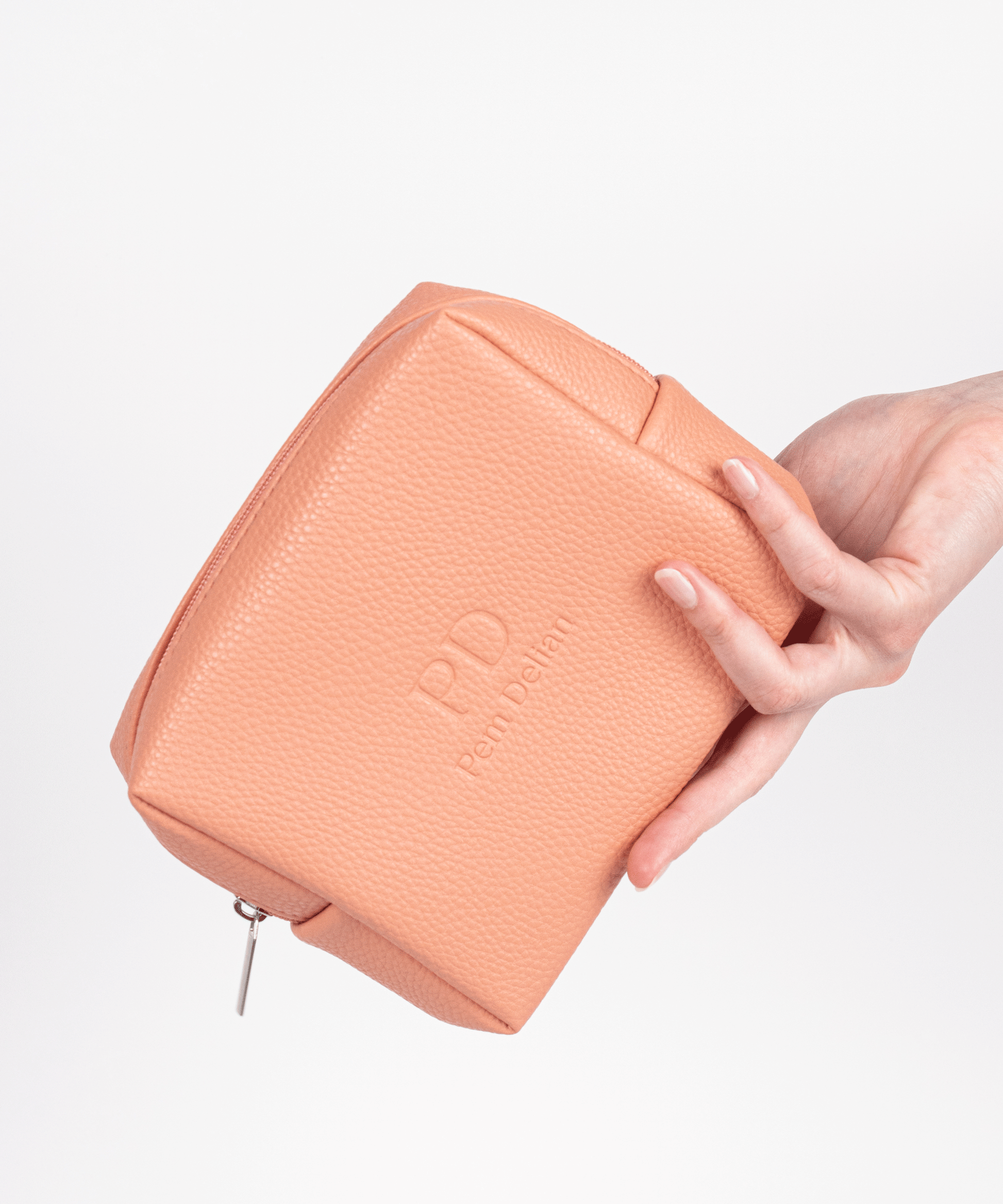 Pem Delian barack színű vegán bőr sminktáska kézbe