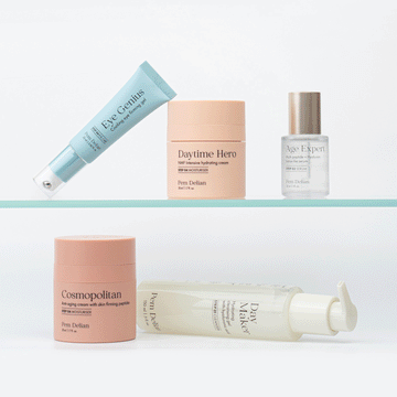 Pem Delian kozmetikumok üveg polcon