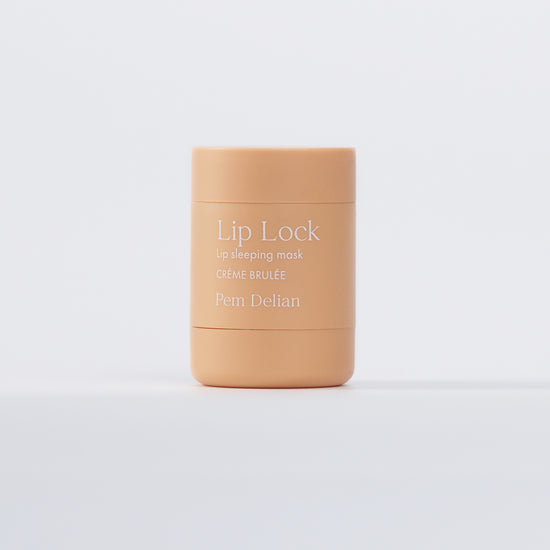 Pem Delian Lip Lock Créme Brulée éjszakai ajakápoló maszk fehér háttérrel