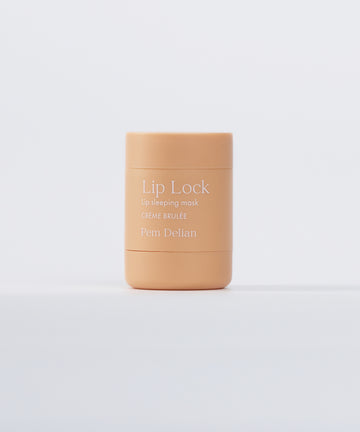 Pem Delian Lip Lock Créme Brulée éjszakai ajakápoló maszk fehér háttérrel