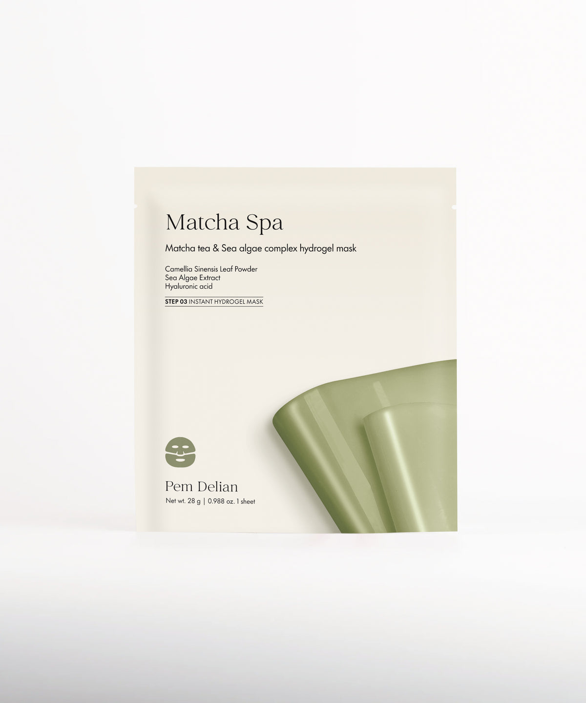 Pem Delian Matcha Spa fehér háttér előtt 