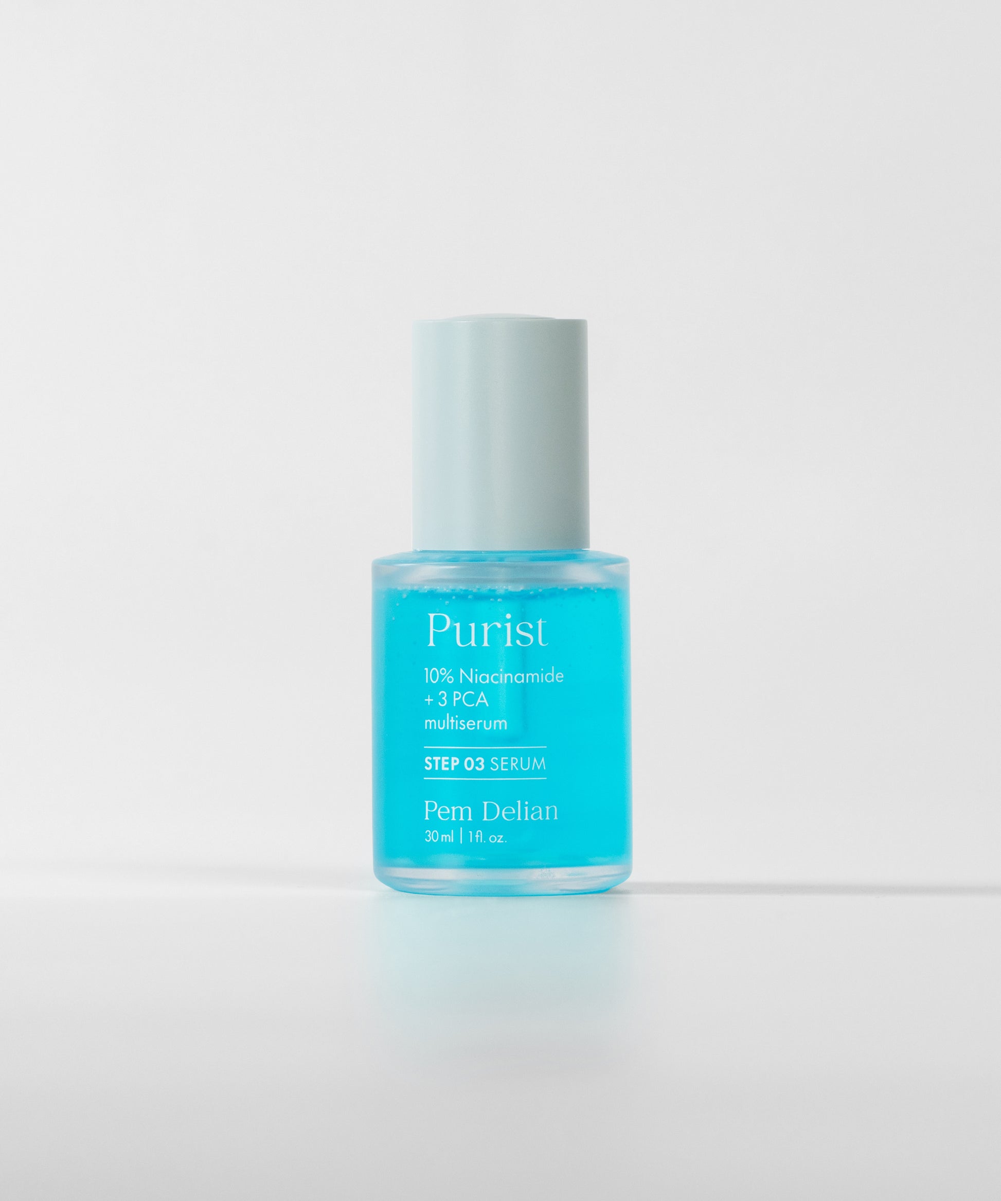 Pem Delian Purist kék szérum fehér háttérrel