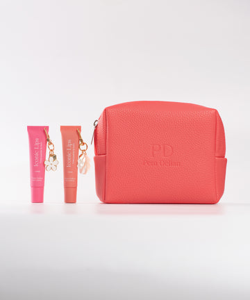 Pem Delian Summer Lip tint csomag: korall neszesszer, Candy & Coral Lips charmmal